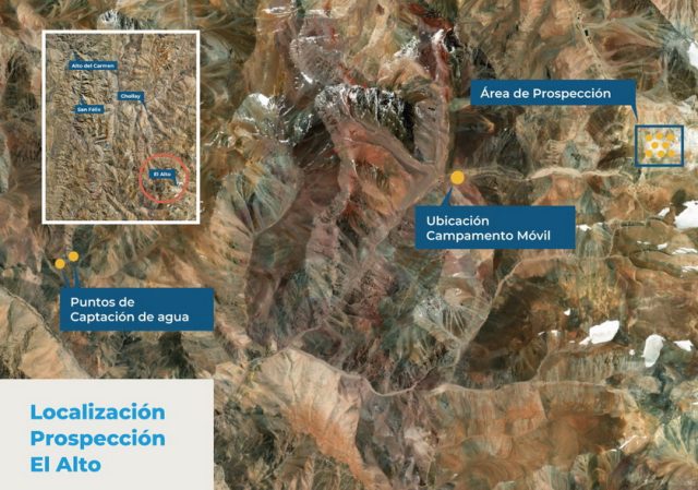 Localización prospección minera El Alto